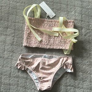 Minnow swim x JCrew girls smocked 2 piece sz 9/10